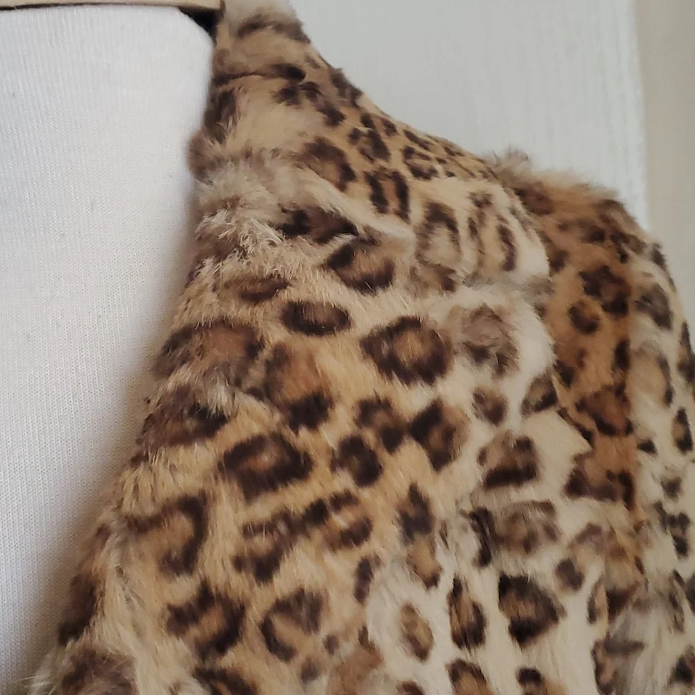 Leopard Rabbit Fur Coat - Picture 3 of 8